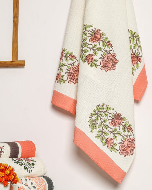 Buta Print Waffle Cotton Towel (TW11)